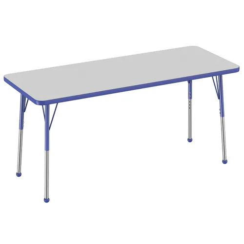 Vista 212 de FDP - Mesa rectangular para actividades escolares y de oficina (24 x 36 pulgadas), patas estándar con deslizadores giratorios, altura ajustable