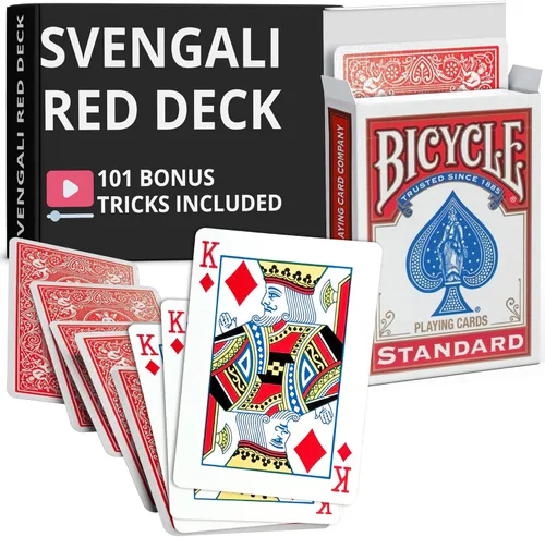 Vista 34 de Ted's Sterling Magic Precision Red Rider Back Bicycle Mazo Svengali con Instrucciones para 100+ Trucos (2 de Tréboles)