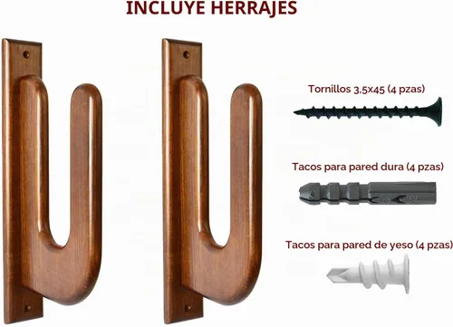 Vista 6 de TESLYAR Soporte de pared para tabla de surf, estante de madera para almacenamiento en pared, ganchos de madera maciza para tabla de surf, tabla