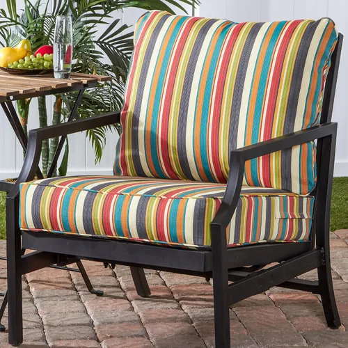 Vista 2 de Greendale Home Fashions Juego de cojines de asiento profundo para exterior de 2 piezas, Adobe Ártico