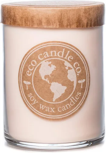 Vista 47 de ECO CANDLE CO. Vela reciclada, té negro y miel, 6 oz. - Aromas de té picante, nuez moscada, miel y naranja - 100% cera de soja, sin plomo, etiqueta