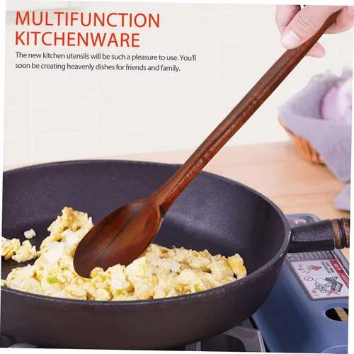 Vista 7 de SHOWERORO Cucharón de madera para cocina, cuchara de madera, cuchara de servir cuchara de madera para cocinar, resistente, fácil de limpiar para uso