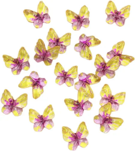 Vista 26 de Diamantes de imitación de mariposa con parte trasera plana, 80 unidades de 0.394 pulgadas, dijes de mariposa de resina para uñas, adornos, álbumes