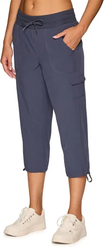 Vista 24 de RBX - Pantalón capri deportivo con cordón,ligero, con bolsillos y estilo cargo, para mujer