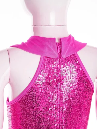 Vista 12 de JEATHA Mono de discoteca hippie brillante de los años 70 para niñas y niñas, con lentejuelas brillantes, disfraz de baile funky