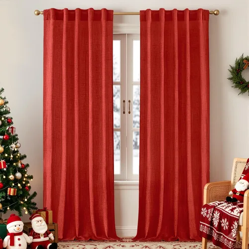 Vista 11 de MIULEE - Cortinas de lino sintético de 96 pulgadas de largo, 2 paneles, cortina semitransparente natural con pestaña trasera, bolsillo para barra