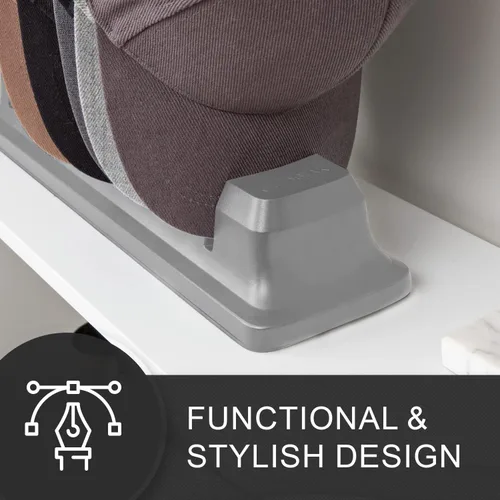 Vista 5 de Organizador de sombreros, soporte para 10 gorras, no se instala en interiores (gris)