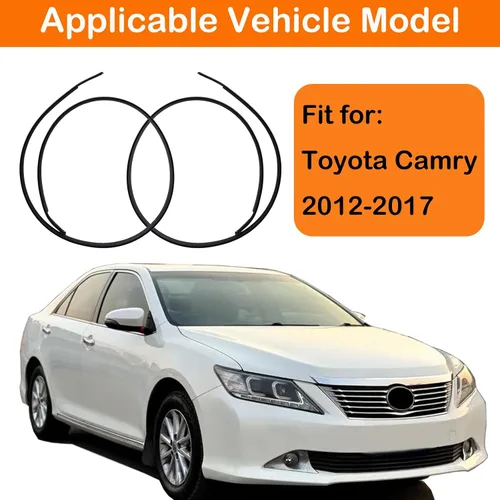 Vista 2 de 2 piezas de moldura de goteo de techo burlete compatible con Toyota Camry 2012-2017, kit de sellado de moldura de techo lado izquierdo y derecho