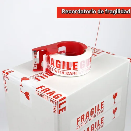 Vista 2 de JIALAI HOME Cinta Frágil Manejar con Cuidado Cinta de Embalaje 6 Rollos, Cinta de Sellado de Cajas de Envío Resistente con Dispensador, 2 Pulgadas x