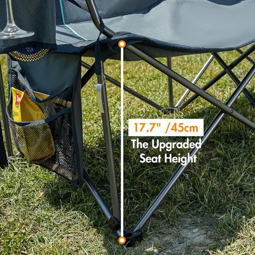 Vista 6 de TIMBER RIDGE Sillas de camping dobles de gran tamaño, sofá de campamento, sofá de dos plazas para 2 personas, silla de campamento plegable doble