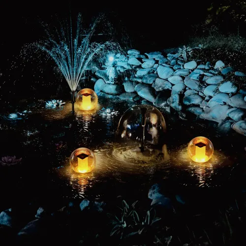 Vista 7 de VISOFO Luces solares de Halloween al aire libre, impermeables, con llama naranja, luces LED, recargables, iluminación de patio, antorchas