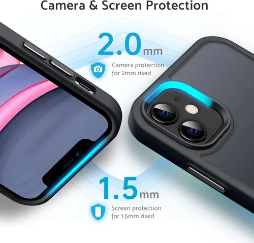 Vista 3 de Anqrp Funda negra diseñada para iPhone 11 [compatible con carga inalámbrica], [tacto sedoso] Funda delgada de silicona suave antiarañazos para Negro