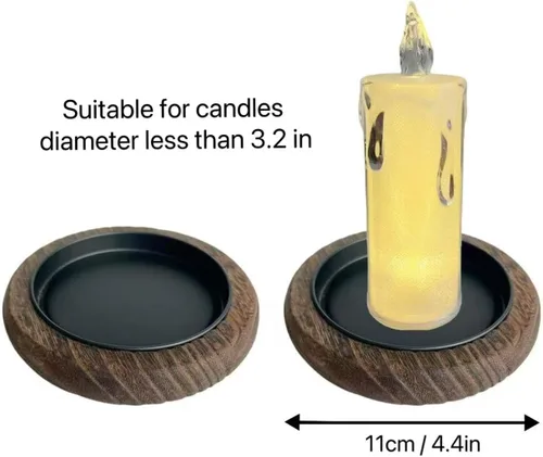Vista 5 de Portavelas de madera natural, 3 unidades, decoración de granja, bandeja de velas de pilar de madera para centro de mesa, bandeja decorativa pequeña