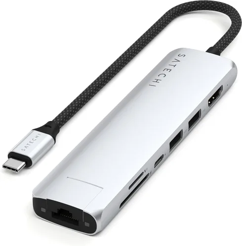 Vista 12 de Satechi Hub USB-C 7 en 1 con Ethernet, HDMI 4K/60Hz, negro Negro - Slim PLUS