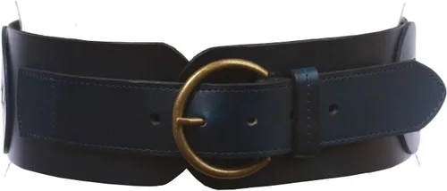 Vista 8 de Beltiscool Cinturón de cuero de grano completo para mujer, 3" (75 mm) de ancho con cinta de disco redondo y cinta de piel de vaca trenzada Negro