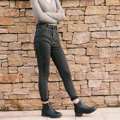 Vista 2 de Botas de tobillo para mujer con cremallera, botas Chelsea de moda, cómodas botas de tacón bajo