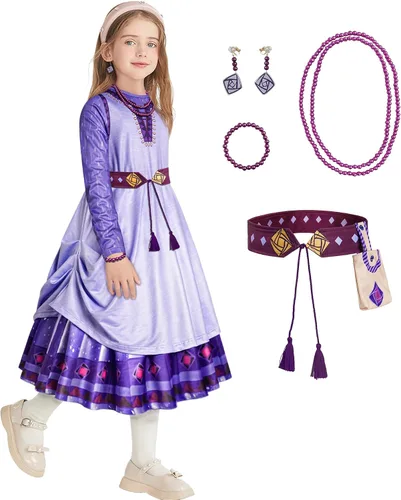 Vista 2 de Vestido para niñas de 3 a 12 años, manga corta con volantes, cuello redondo
