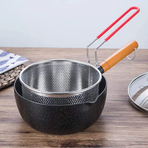 Vista 3 de Colador de fideos de acero inoxidable Filtro de alimentos fritos Colador Colador Cuchara Colador Cesta