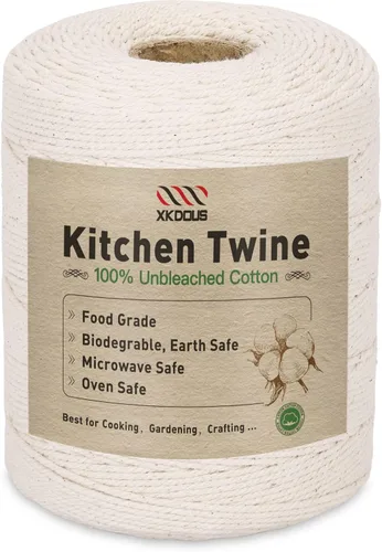 Vista 8 de XKDOUS 145m de cordel de carnicero para cocinar, cuerda de cocina de algodón 100%, hilo de algodón de 2mm para asar, atado de aves de corral