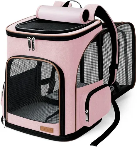 Vista 11 de Lekereise Mochila para Gatos Expandible Transportador de Mascotas Mochila para Gatos y Perros Pequeños, Mochila Transportador de Perros Plegable