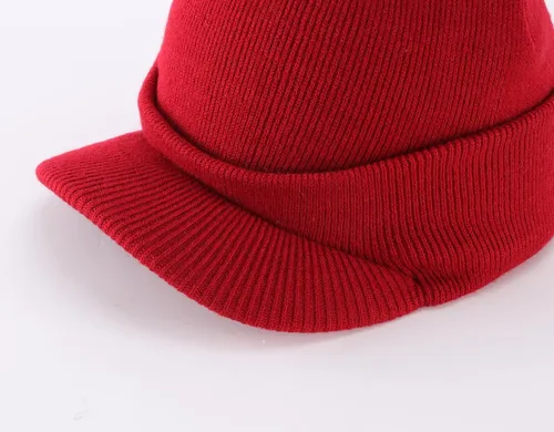 Vista 39 de Home Prefer - Gorro de invierno para hombre con visera, cálida y doble punto.