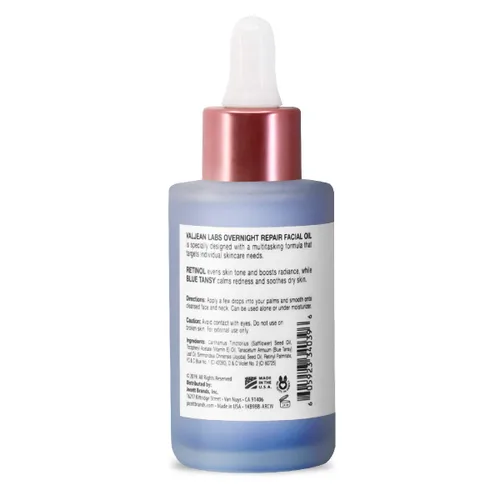 Vista 2 de Valjean Labs Aceite facial reparador nocturno Retinol y tanaceto azul Ayuda a igualar el tono de la piel, calmar y calmar el enrojecimiento
