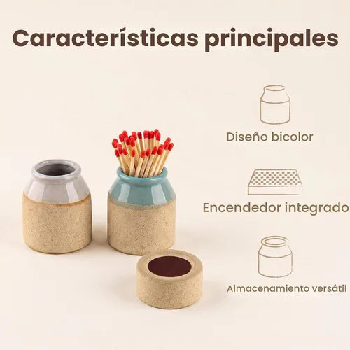 Vista 2 de dgudgu Match Cloche - Juego de 2 mini soportes de cerámica con cerrojo