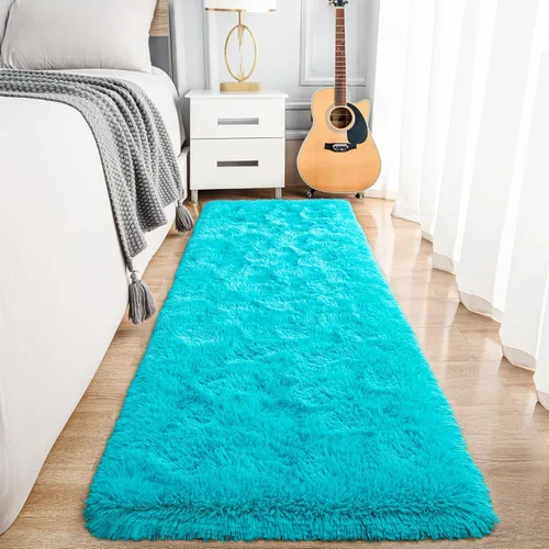Vista 109 de Noahas Alfombras de Área Grandes y Esponjosas de 5x8 pies para Sala de Estar y Dormitorio, Alfombra Gruesa de Pelo Largo Beige y Blanca, Alfombra