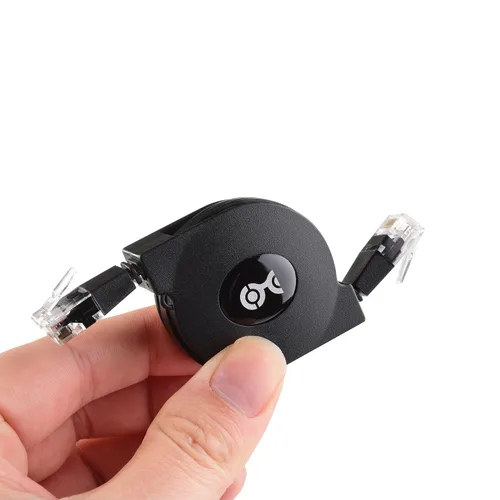 Vista 4 de Cable Matters Paquete de 2 cables Ethernet retráctiles de 3 pies (cable retráctil Cat 5e, cable Cat5e) compatible con Ethernet Gigabit