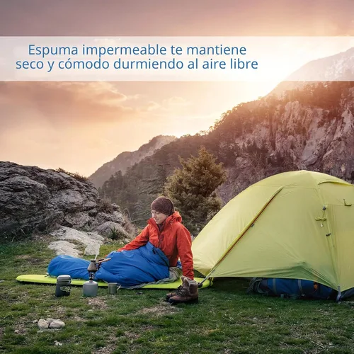 Vista 5 de Wakeman Outdoors - Colchoneta de dormir de espuma para acampar, almohadilla impermeable de 1.25 pulgadas de grosor con correas de transporte