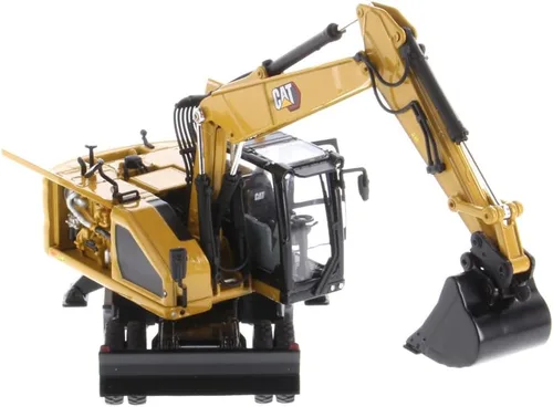 Vista 2 de Excavadora con ruedas Caterpillar M318 1:50 - Serie High Line de Diecast Masters - 85956 - Pluma móvil con garra ajustable