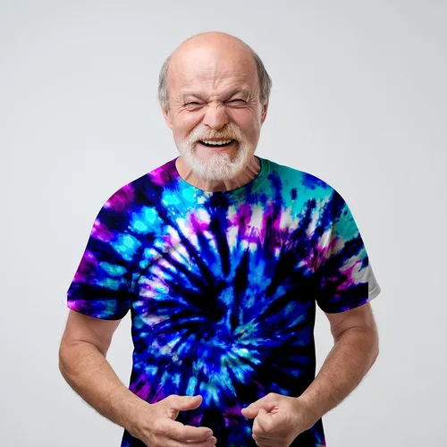 Vista 4 de Losturban Camiseta unisex retro de teñido anudado para hombres y mujeres de los años 70 y 80, hippies para adultos mayores, Arco iris