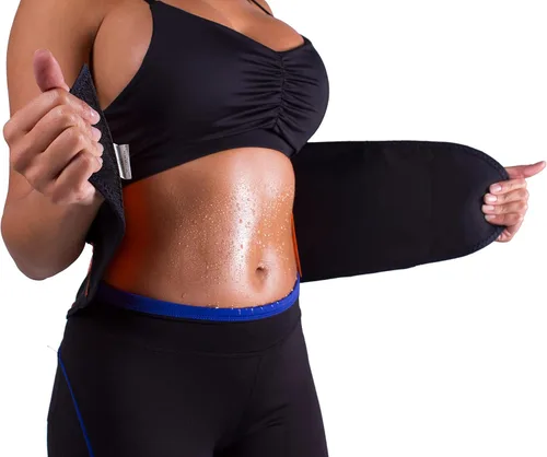Vista 2 de (MEDIUM - Faja reductora de cintura de neopreno como en la televisión, negro y naranja..