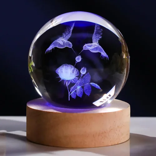 Vista 12 de Regalos de paloma 3D para mujer, bola de cristal de 3.150 in, figuras de paloma, decoración de animales, figura de paloma, regalos para habitación