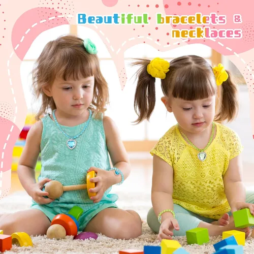 Vista 6 de 7 juegos de joyería de vestir para niña, joyería para niños, pulsera de princesa, collares, juego de joyas de disfraz para niña, fiesta de disfraces