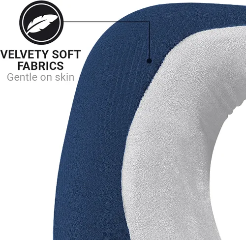 Vista 4 de Go Travel American Dreamer, almohada de viaje de lujo, almohada de cuello de espuma viscoelástica Adjustable Front Closure, Ideal for Airplane