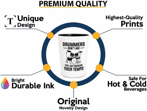 Vista 2 de Drummer Shot Glass 1.5oz - Drummers not - Músico Percusionistas Guitarra Drum Composer Perform Instrument Player