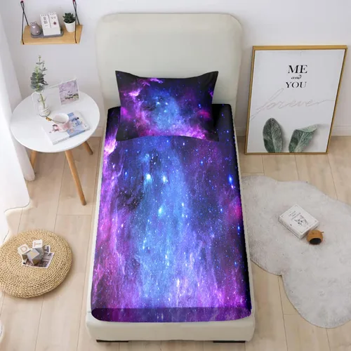 Vista 21 de MUSOLEI Sábanas Panda Sábanas ajustadas Lindas hojas de cama con conjunto de cama de animales 3D con orejas para niñas Conjunto de cama individual