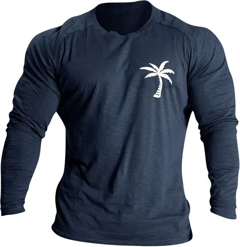 Vista 4 de Men's Shirts Long Sleeve Crew Neck Casual Athletic Thermal Relaxed Fit Tees Trendy True Comfort Tops Black