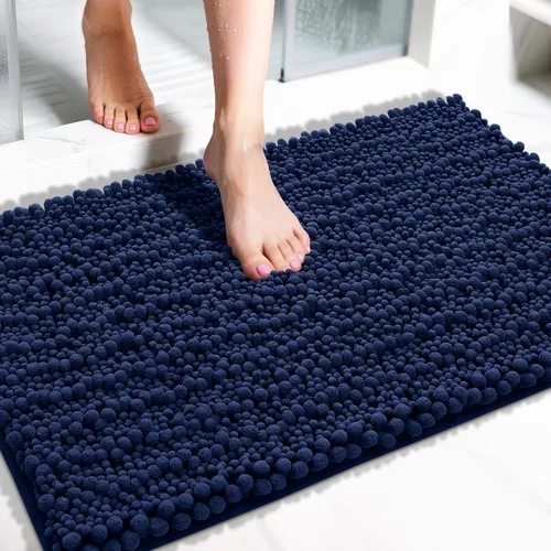 Vista 135 de Yimobra Alfombras de Baño Antideslizantes Lavables - Alfombra de Baño de Chenilla Ultra Suave Absorbente, Alfombra Peluda de Secado Rápido para Negro