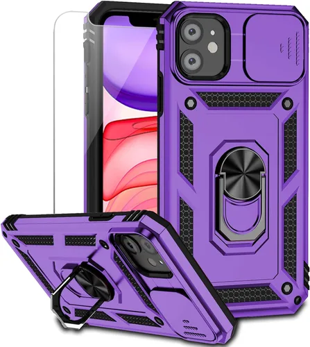 Vista 13 de Funda para iPhone 11 con cubierta para lente de cámara, protector de pantalla HD, doble capa [protección contra caídas de grado militar de 15 pies]