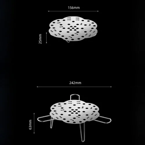 Vista 4 de Foldable Stainless Steel Steam Rack 24cm High Feet