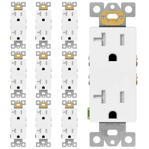 Vista 8 de TG Salida decorativa de 20 A, receptáculo eléctrico estándar resistente a Blanco