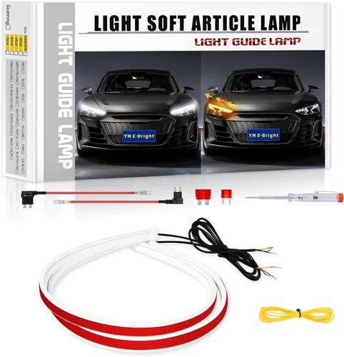 Vista 10 de YM E-Bright Tira de Luces LED de Señal de Giro Secuencial Intermitente Indicador de Conducción Diurna DRL para Coches SUV Motocicleta Impermeable