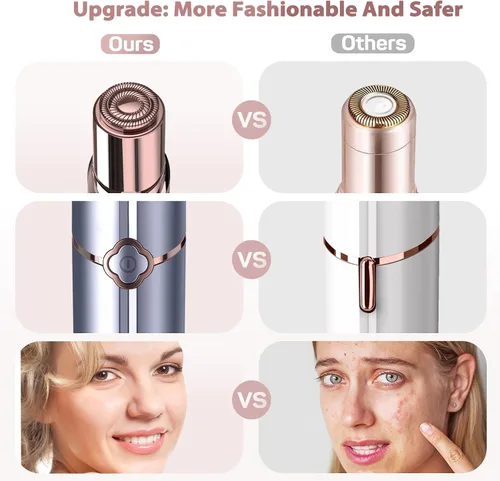Vista 5 de Depilación facial para mujeres, removedor de vello facial eléctrico sin dolor para cara, barbilla, labios con una bolsa de terciopelo