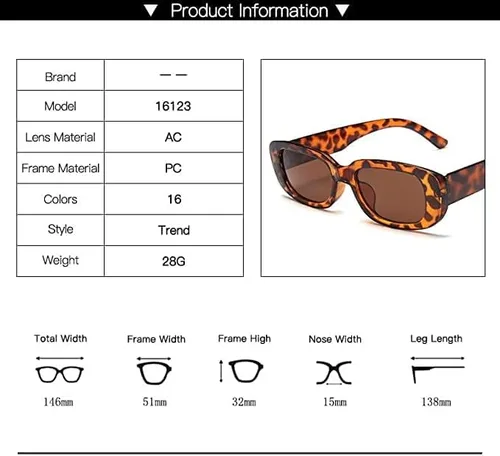 Vista 4 de 2022 Gafas de sol vintage para mujer gafas de sol rectangulares lentes UV400