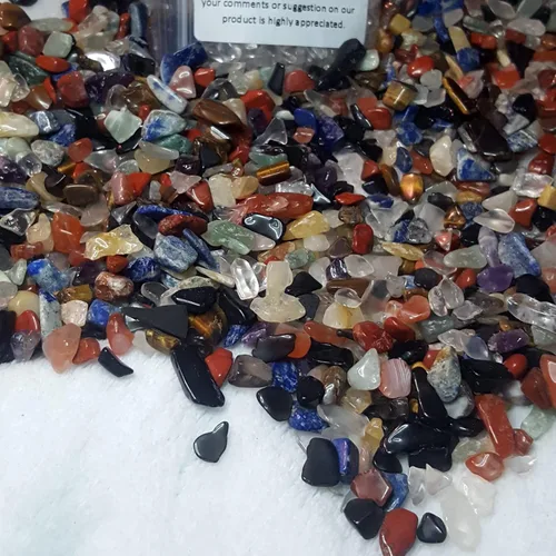 Vista 5 de Piedras surtidas de piedras trituradas, cuarzo de cristal triturado, piedras de forma irregular para manualidades, relleno de jarrones, plantas