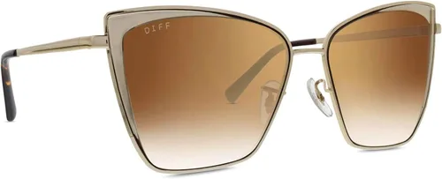 Vista 3 de DIFF Becky - Gafas de sol de diseño de ojo de gato de gran tamaño para mujer, protección UV400, metal ligero de gran