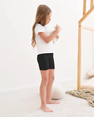Vista 2 de Auranso Pantalones cortos de ciclismo para niñas, transpirables y de seguridad, pantalones cortos de ciclismo debajo del vestido