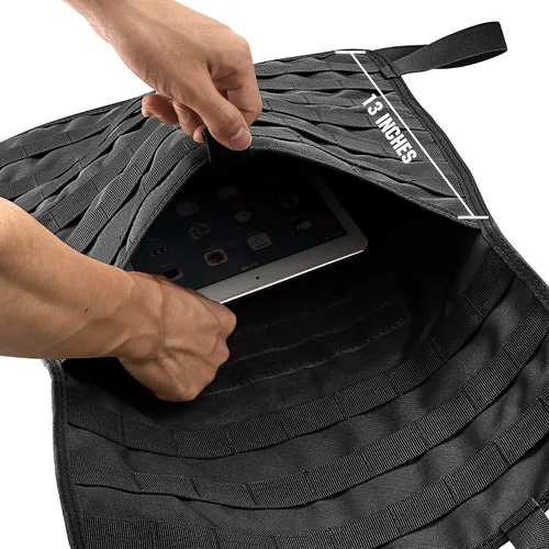 Vista 5 de Organizador de respaldo de asiento de automóvil, panel táctico Molle a prueba de hundimiento, protector de asiento de vehículo de nailon
